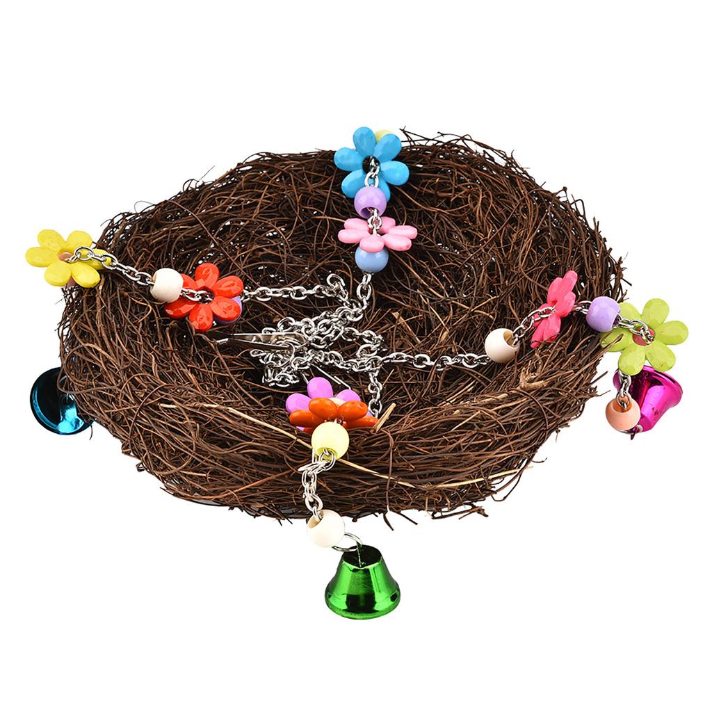 Bird Nest Hanging Cage Hut Tent Bed Bird Parrot Toy Birds Nest Parrot Straw Nest Cages