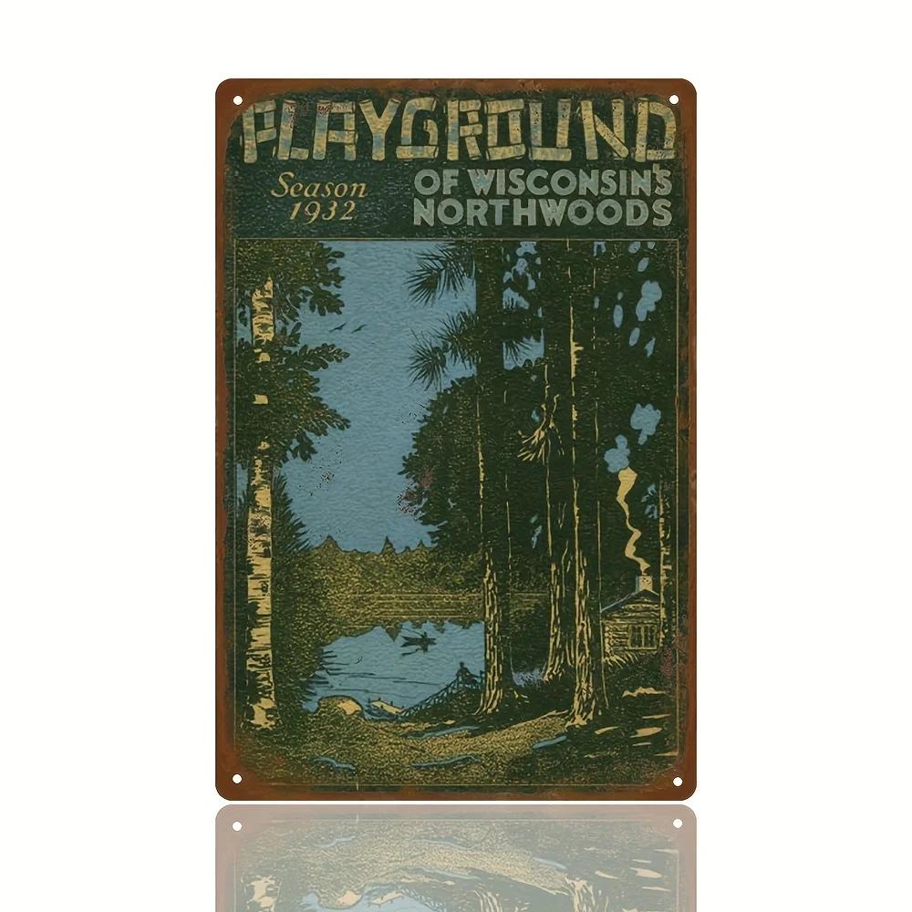 Camping Series Poster With Artworks, Restaurant Bar Pub Cafe Coffee Shop Iron Painting, Water-proof Funny Home Room Wall Deco