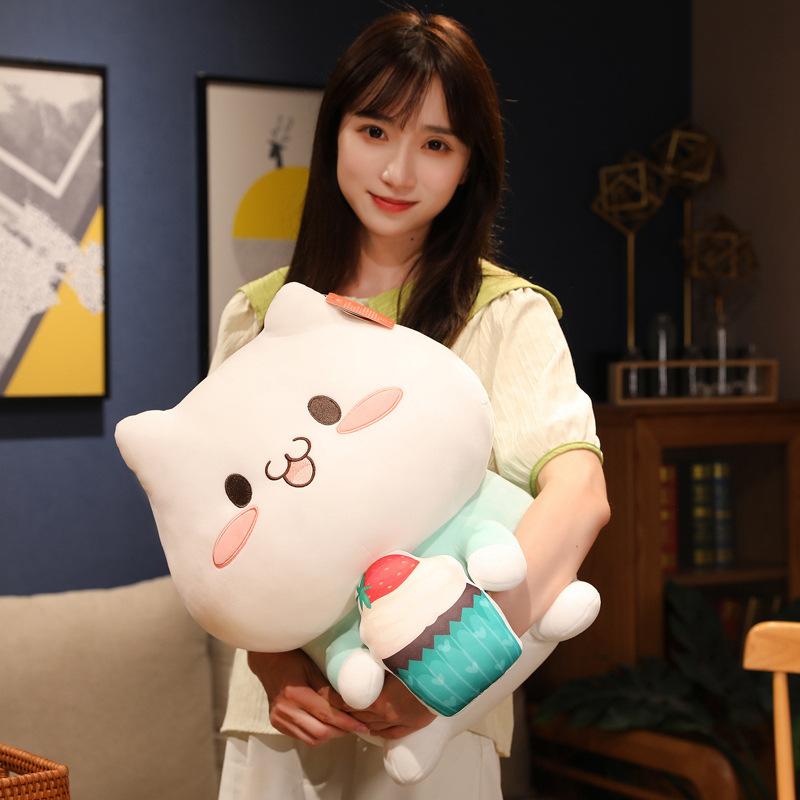 Soft Ice Cream Cake Cat Plush Doll Cute Dumpling Kitten Doll Throw Pillow Girl Bed Throw Pillow
