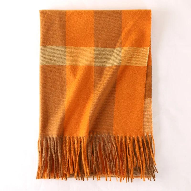 Luxury Design Plaid Cashmere Scarf For Women Winter Warm Shawl Wrap Pashmina Bufanda Thick Blanket Poncho Echarpe Bandana