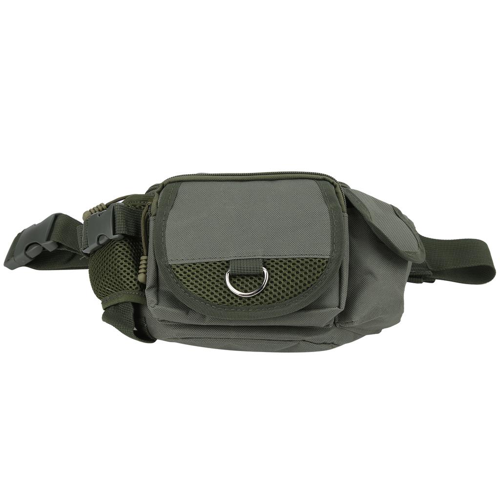 Fishing Bag Portable Polyester Storage Pack Bumbag Adjustable for Outdoor Hiking ClimbingMilitary