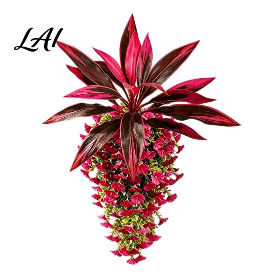Fake Hanging Flowers for Decoration Artificial Flowers Plants Outdoors UV Resistant Faux Indoor Flower Ornaments Outdoor Greenery Porch Patio,