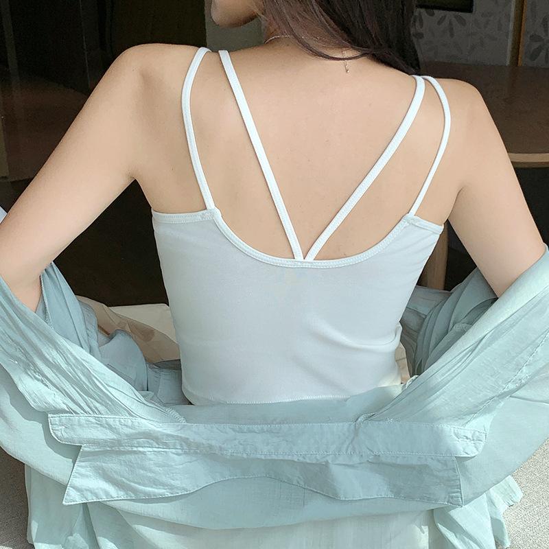 4 Suspender Vest Base Inner Cover Women's White Summer Beauty Back Tube Top Women's Inner Cover Top Spice Girl Sleeveless Tide