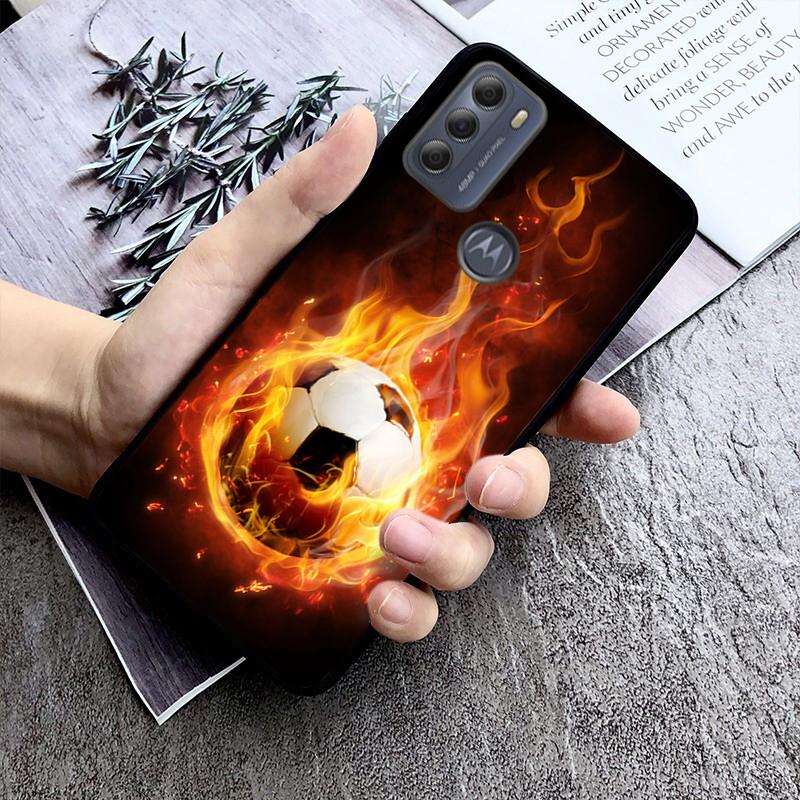 Fußball-Sport-Telefonhülle für Motorola Moto E7 Plus E32 E20 E40 Edge 20 Lite G22 G52 G20 G30 G100 G60 G50 G10 G Pure G Stylus