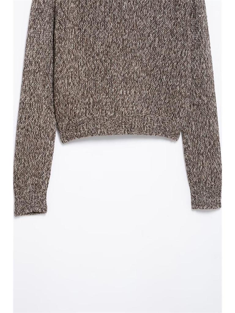 TAOP&ZA Women's Spring V-neck Knit Cardigan - Long Sleeve, Single-breasted, Casual Style