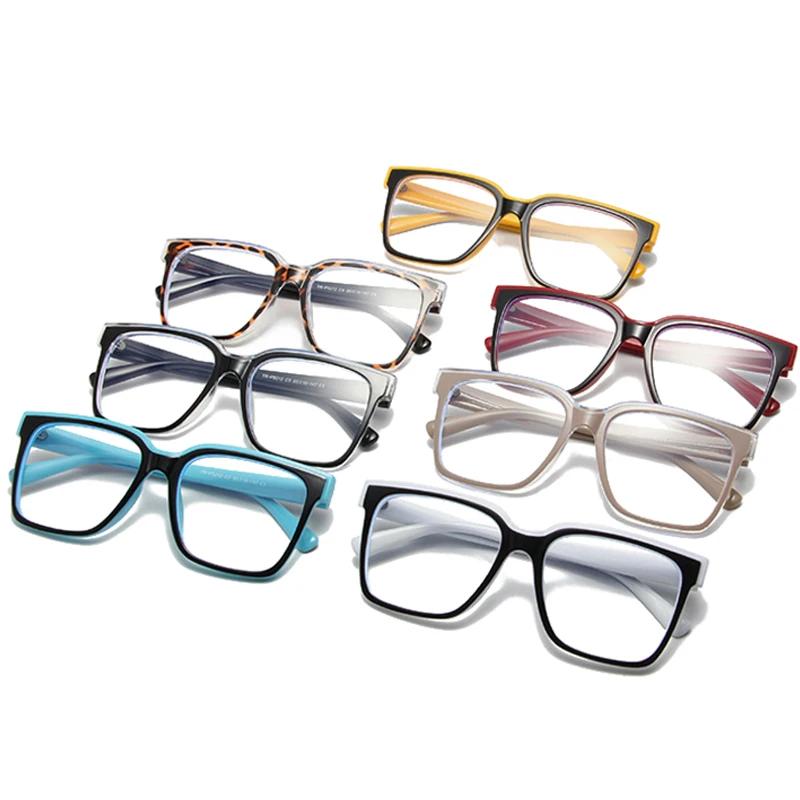 SHAUNA Mode Doppel Farbe Frauen Cat Eye Brille Rahmen Retro TR90 Klar Anti-Blau Licht Brillen Männer Optische Blau gelb Rahmen