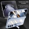 Samsung Z Fold5 Electroplated Transparent Case with Hinge Protection and Foldable Screen Bracket