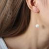 18K Gold Pearl Pendant Threader Earrings - European & American Style.