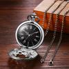 Pocket Watch Gear Skeleton Rome Analog Display Waterproof Pocket Watch Pendant Necklace Chain Birthday Anniversary Christmas Day Present Antique -