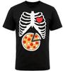 Skeleton Ribcage Pizza Heart Funny Graphic T-Shirt