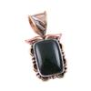 Natural Bloodstone Gemstone 925 Solid Sterling Silver TwoTone Pendant 1.25" A3l25