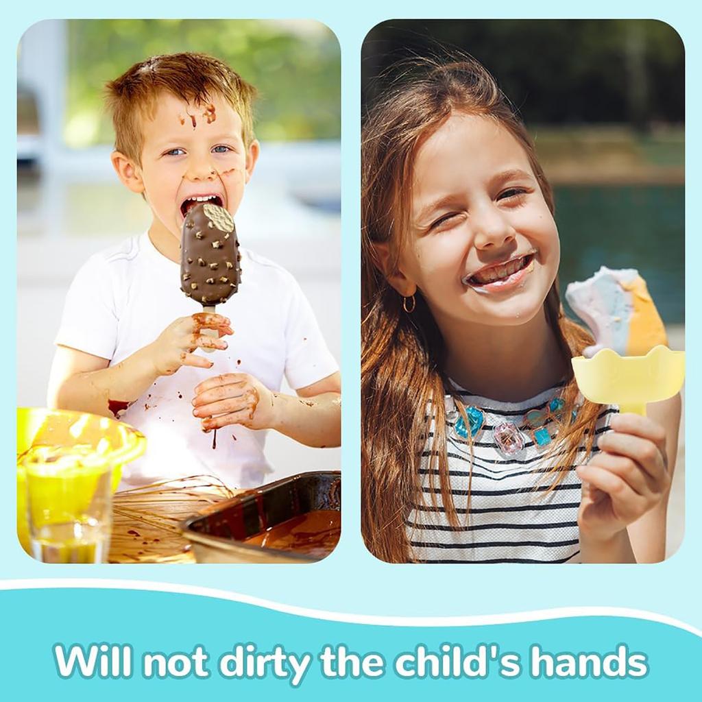 Antis  Popsicle Holder, Reusable Popsicle Holder With Slotted Popsicle