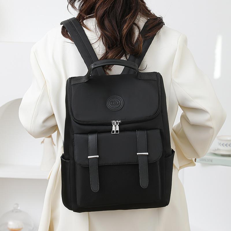 Backpack Women's Solid Color Schoolbag Large Capacity Backpack