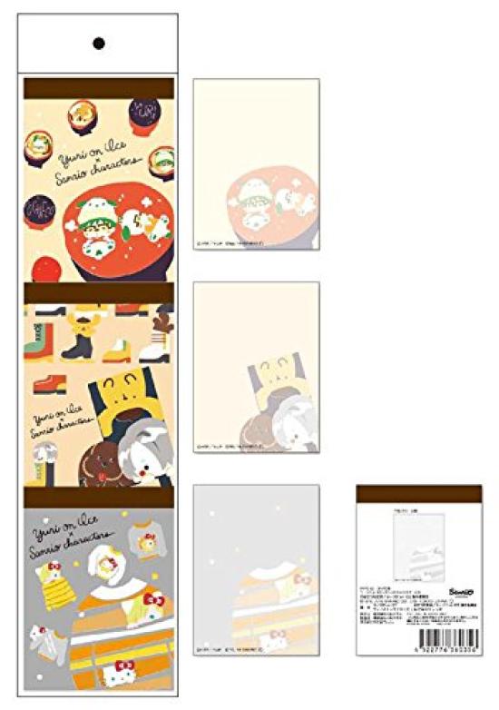 Юри на льду x Персонажи Sanrio Набор из 3 блокнотов для заметок, по 1 каждого типа