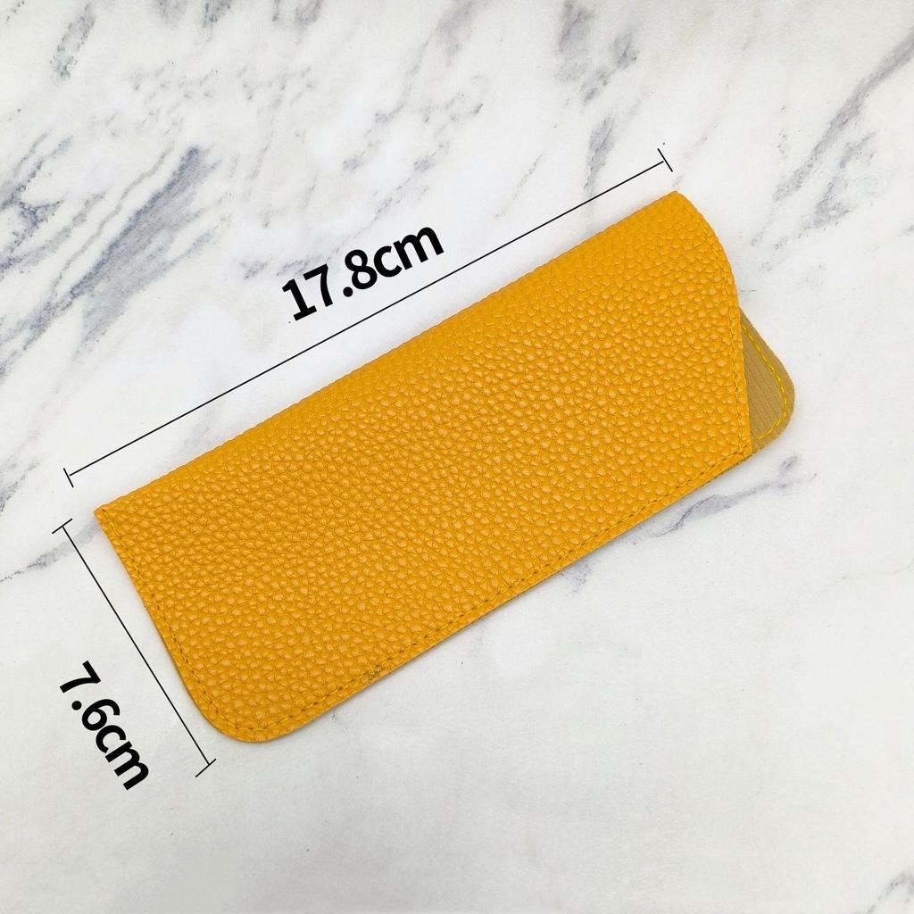 Eyewear Protective Case Ultra-Lightweight Pu Leather Glasses Pouch Litchi Grain Glasses Bag Waterproof Slip-In Glasses Case