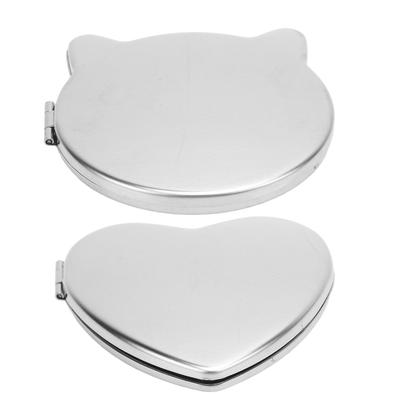 Compact Makeup Mirror Double Sided Stainless Steel Solid Color Drop Resistant Pocket Portable Makeup