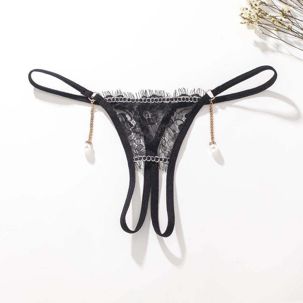 Sexy Transparent Thong Eyelash Lace T Panties Women Plus Size Lace Panties G-string