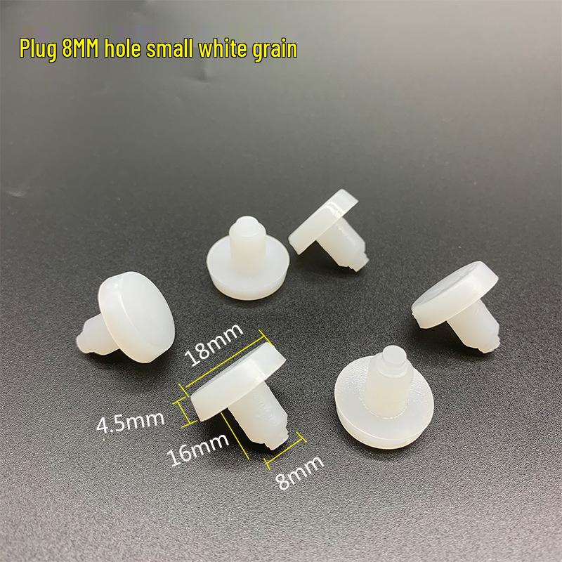 Weiße Gummi-Stuhl- und Hockerbein-Pads: 5-10-Loch-Stecker, Kollisionsschutz, Rutschfeste Fußnägel mit Edelstahl.