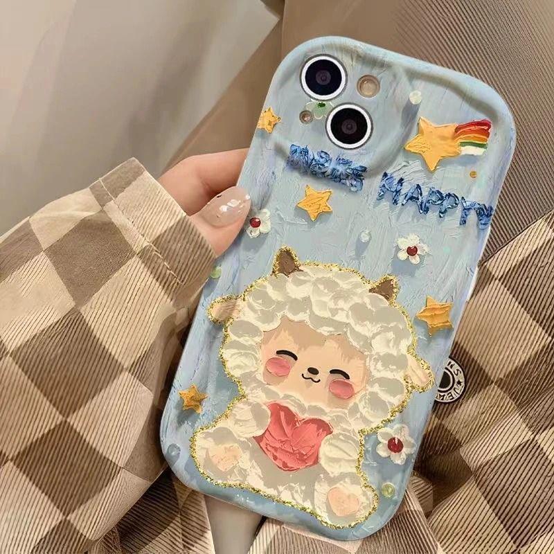 Love Little Sheep iPhone Soft Case: Compatible with 17PRO, 16PLUS, 15, 14, 13 Models - Cute and High-Value Design