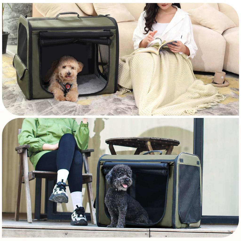 Pecute Soft Pet Crate for Cats and Foldable Dog Breathable Pet Transport Car Dog Pet with Portable with for Going Small and Medium Dark 61 Cm X 45 Cm