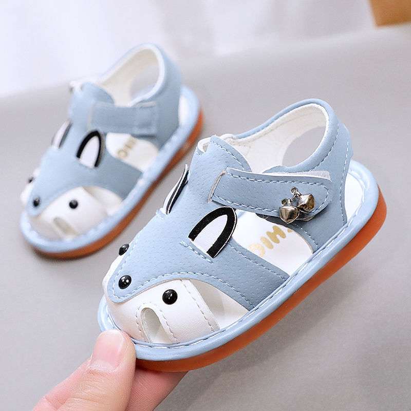 Summer baby sandals baby toddler shoes 0-1-2 years old men and women non-slip soft-soled princess shoes bag head called shoes
