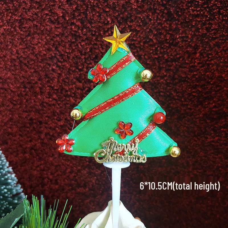 Christmas Decor Set: Card Inserts, Cake Toppers, Cup Garland, Wreath Ornaments, Strawberry Tower, Cartoon Star & Tree Decorations.