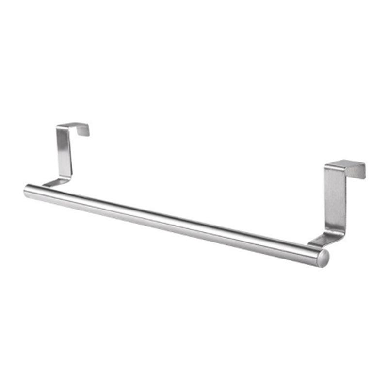 Towel Rack Over Door Towel Bar Hanging Holder Stainless Steel Kitchen Cabinet Bathroom Towel Rag Rack Home Organizer Hanger