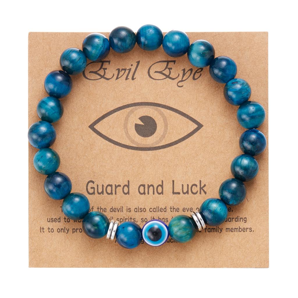 8mm Pink Purple Glass Beads Evil Eye Bracelets for Women Handmade Beaded Resin Blue Eye Bracelet Turkish Lucky Zircon Gifts