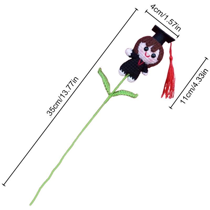 Graduation Season Creative Doctor's Hat Crocheted Cartoon Doll Photography Props Handmade DIY Gift