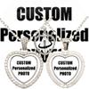 New Style Personalized Custom 25mm Double-Sidled Heart Necklace Glass Pendants Mum Dad Baby Grandpa Parents Custom Gifts