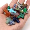 5Pcs Natural Stone Quartz Pendants Exquisite Cross-shaped Semi-precious Charms for Jewelry Making DIY Necklace Accessory Easter Gifts