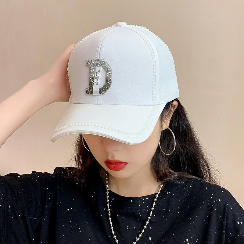 2023 Spring New Women Rhinestone Letter M Baseball Caps Adjustable Hip Hop Fashion Shiny Hats Outdoor Travel All-match Caps