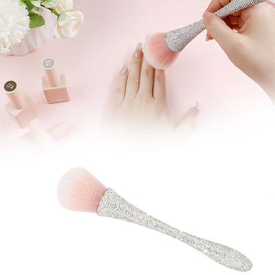 Nail Art Staubpinsel Weiß Glänzender Strass Pinselgriff Nägel Puder Entferner Pinsel Kosmetik