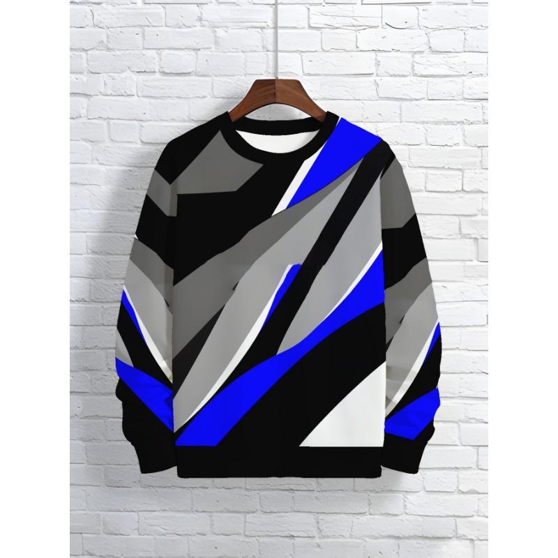 Men's Crew Neck Sweatshirt, New Spring/Autumn Crew Neck Top, Trendy Men's Crew Neck Sweatshirt, PLUS SIZE
