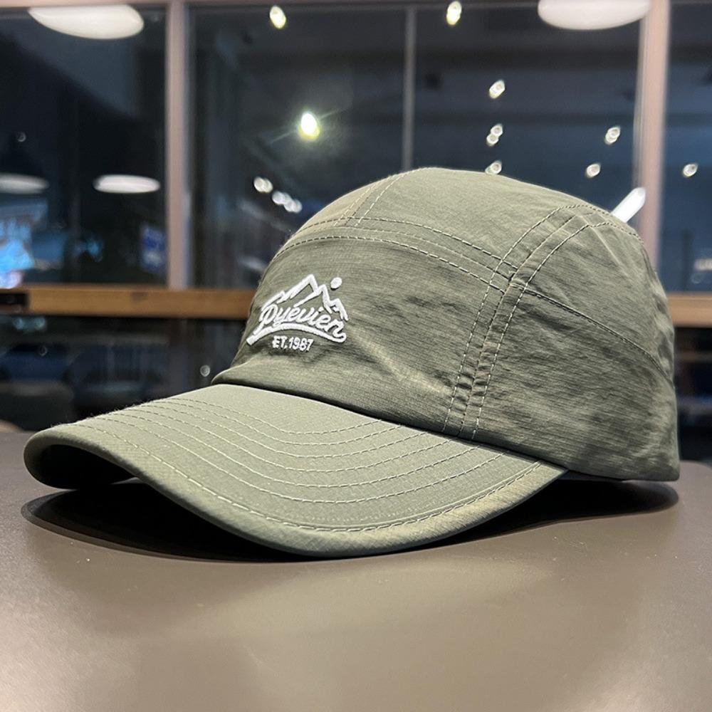Fashion Quick-Dry 5-Panel Baseball Cap Letter Spring Summer Duckbill Cap Breathable Color-Block Thin Sunshade Hat For Men Women