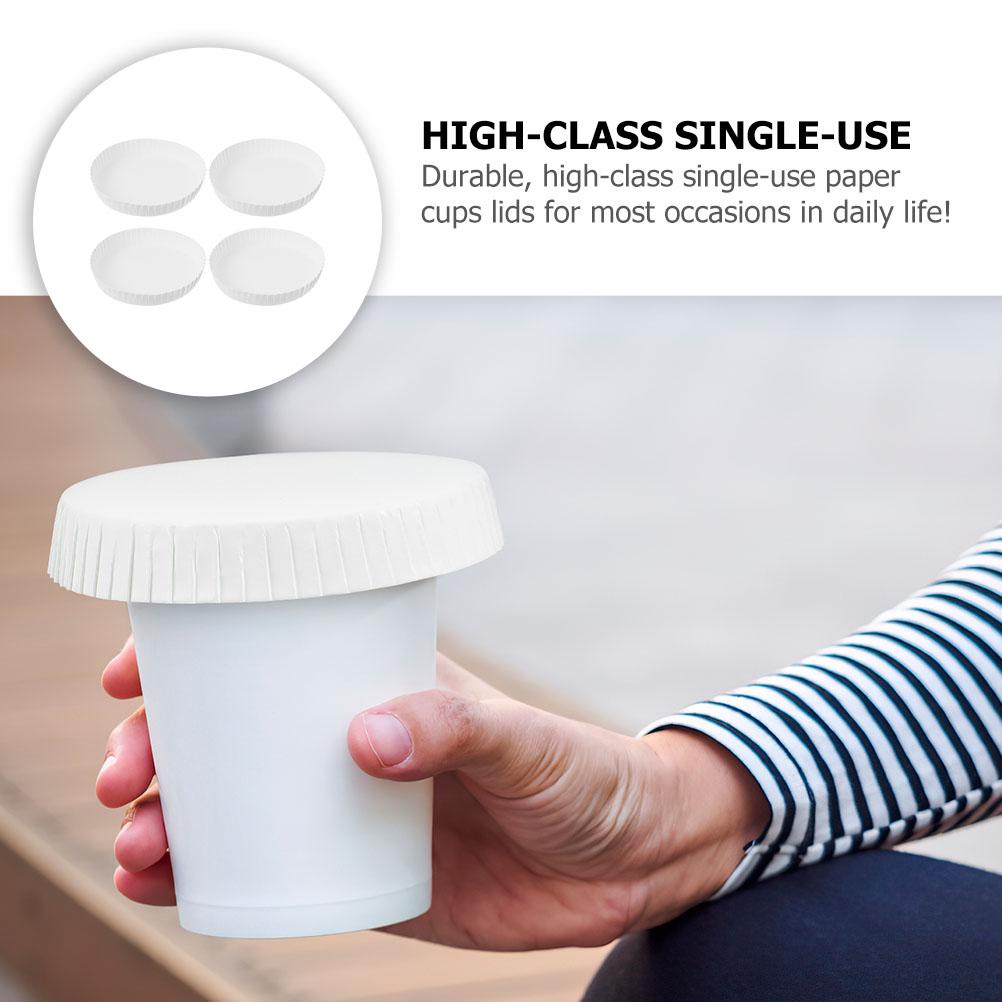 50 Pcs Disposable Paper Cup Lid Plastic Cups Coffee with for Lids Tea Covers Travel Mugs Drinks