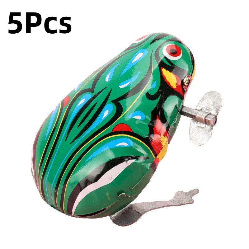1/2/5Pcs Classic Tin Clockwork Clockwork Toy Jumping Frog Children'S Vintage Toy Boy Boy Education Baby Toy Wind Up Toys