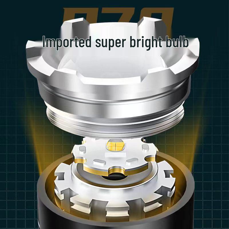 Waterproof Multifun LED Outdoor Flashlight: High-Intensity, Side Light, Zoom, USB Rechargeable