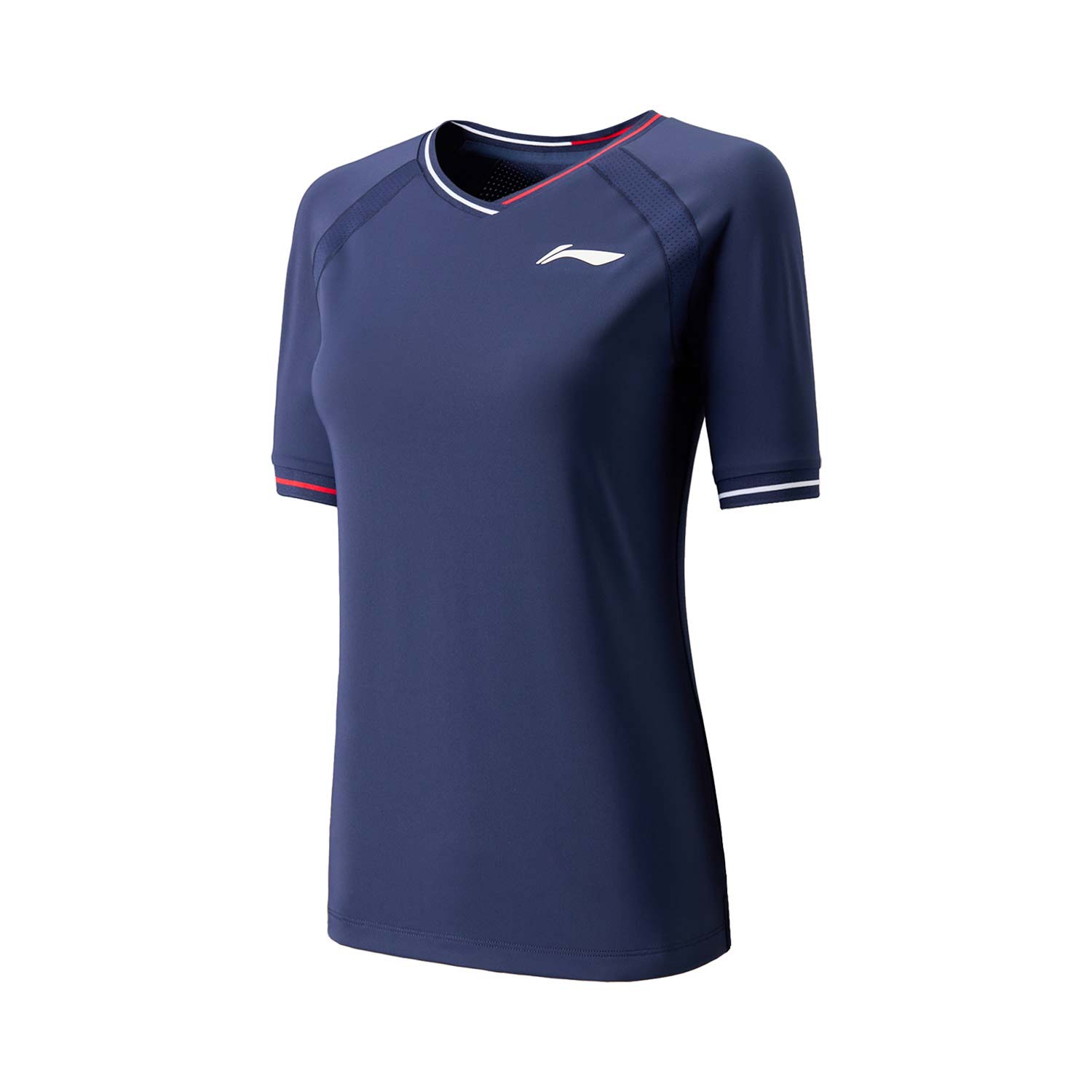 

Li Ning Теннисная серия Спортивная повседневная простая футболка-пуловер с коротким рукавом Женские топы темно-синий AAYV138-2 XL