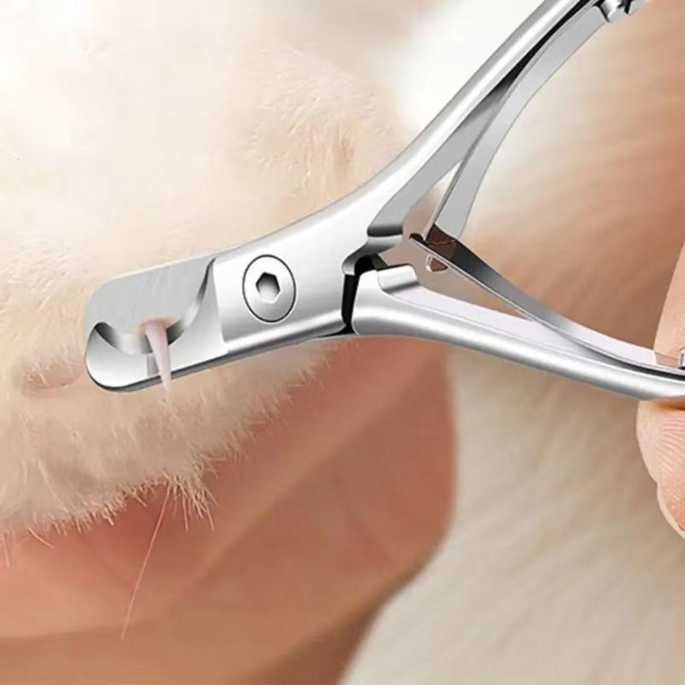 Stainless Steel Pet Nail Clippers Nonslip Handle Heavy Duty Cat Nail Trimmer Comfortable Grip Labor-saving Pet Grooming Tool