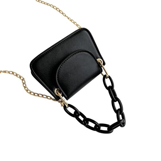 Women Crossbody Bag Small Handbag with Removable Metal Chain Shoulder Strap Crossbody Purse for Phone Lipstick Cards