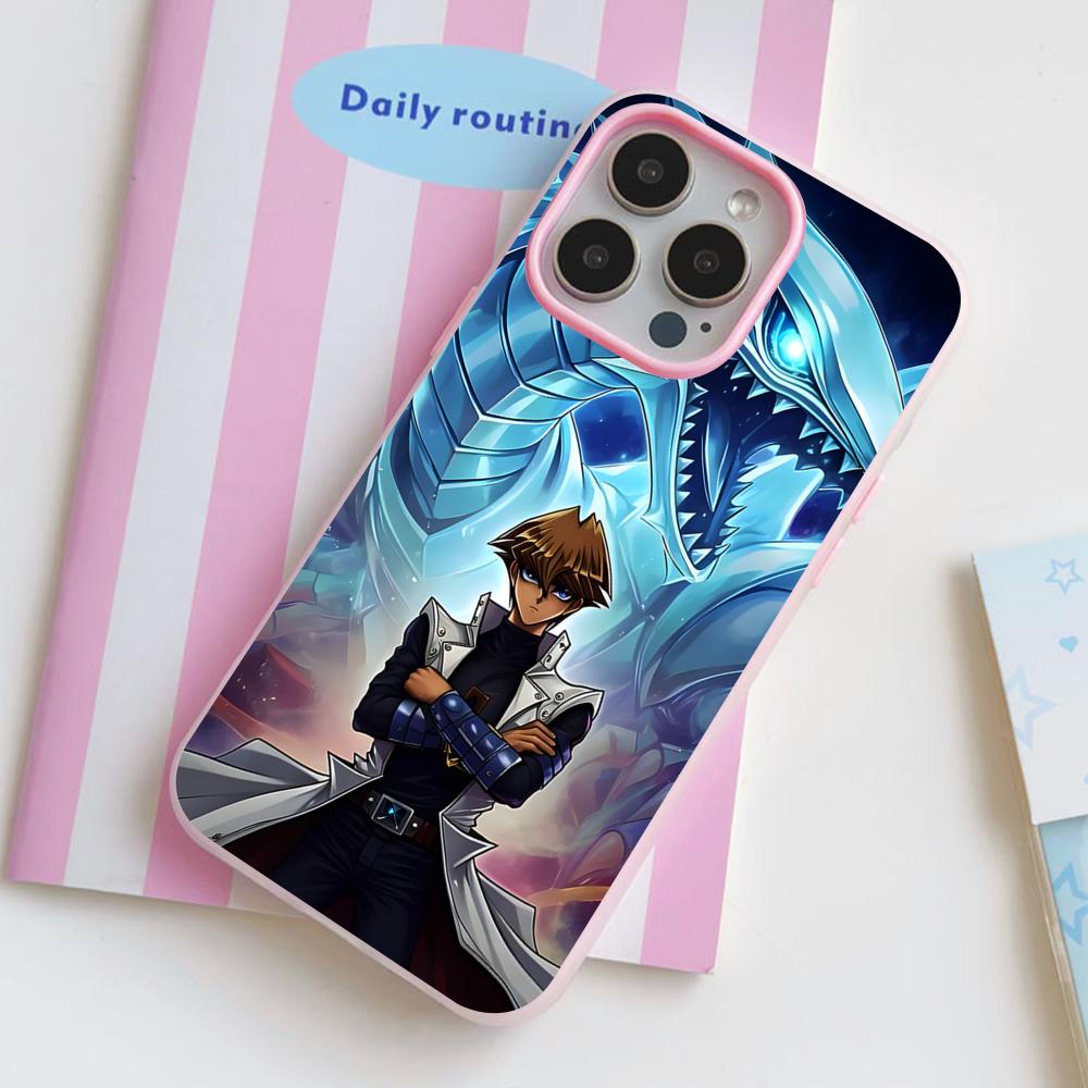 Yugioh Seto Kaiba Phone Case for iPhone 17 16 15 14 13 12 11 Air Pro Max Plus Jelly Double layer Pink Cover