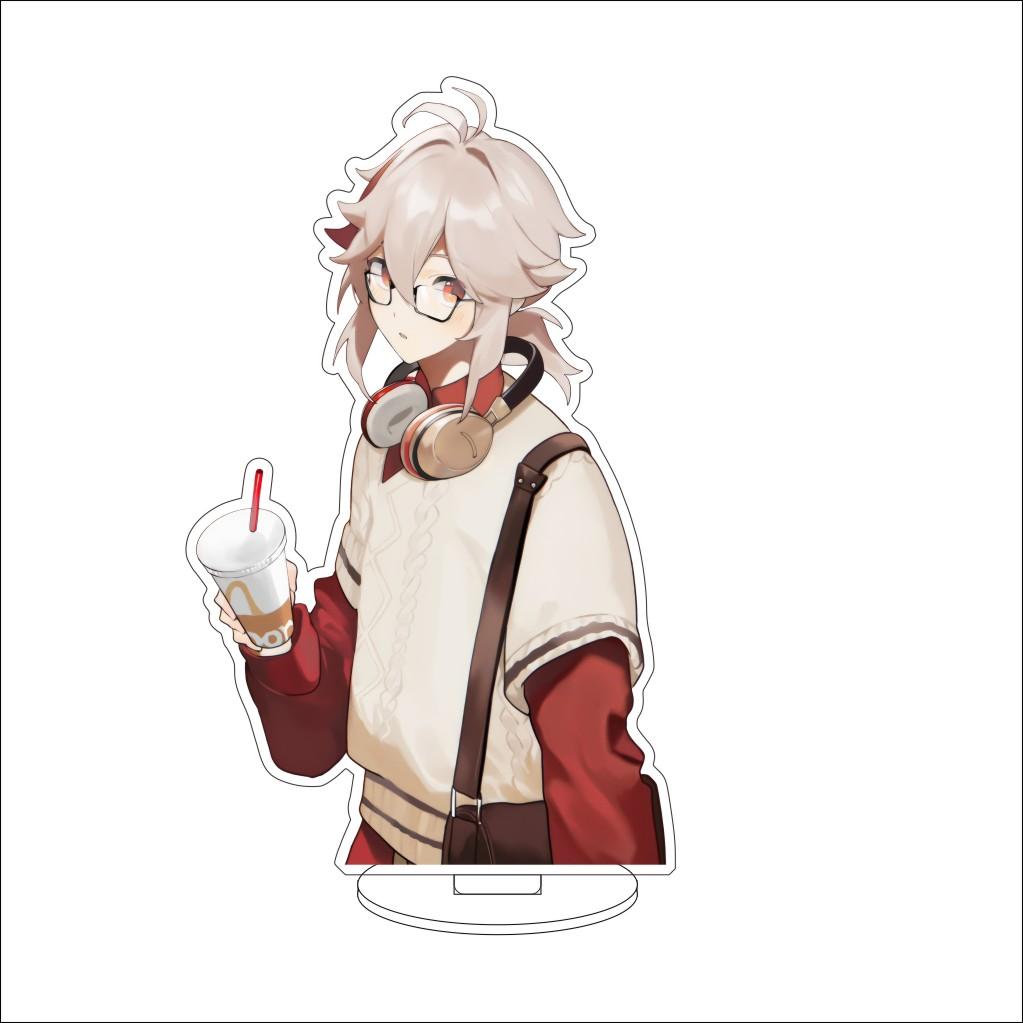 16CM Anime Genshin Impact Figure Stand Model Kaedehara Kazuha Cute Desk Decor Standing Sign Gifts