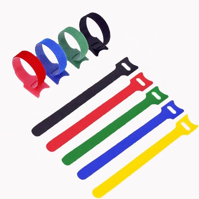 10Pcs Data Cable Storage Velcro Straps, Back-To-Back Self-Adhesive Cable Straps, Nylon Reusable Straps