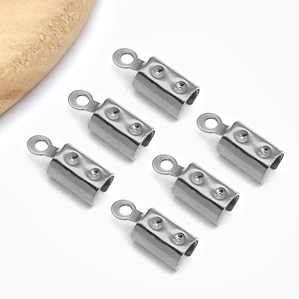 Stainless Steel Dotted Clasp End Buckle Pendant Charm for DIY Bracelets & Necklaces