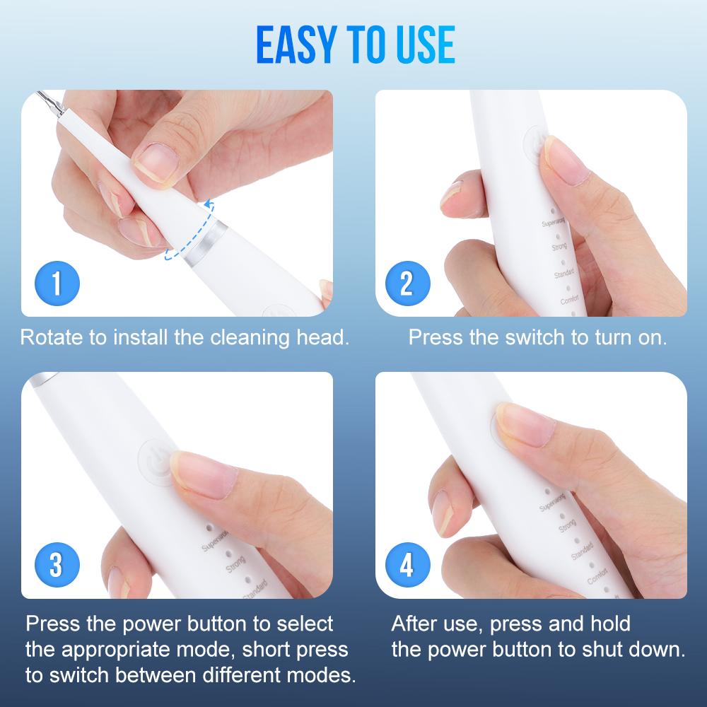 Teeth Whitening Electric Dental Calculus Remover Sonic Remove Tartar Scaler Oral Irrigator Clean Device Toothbrush Rechargeable