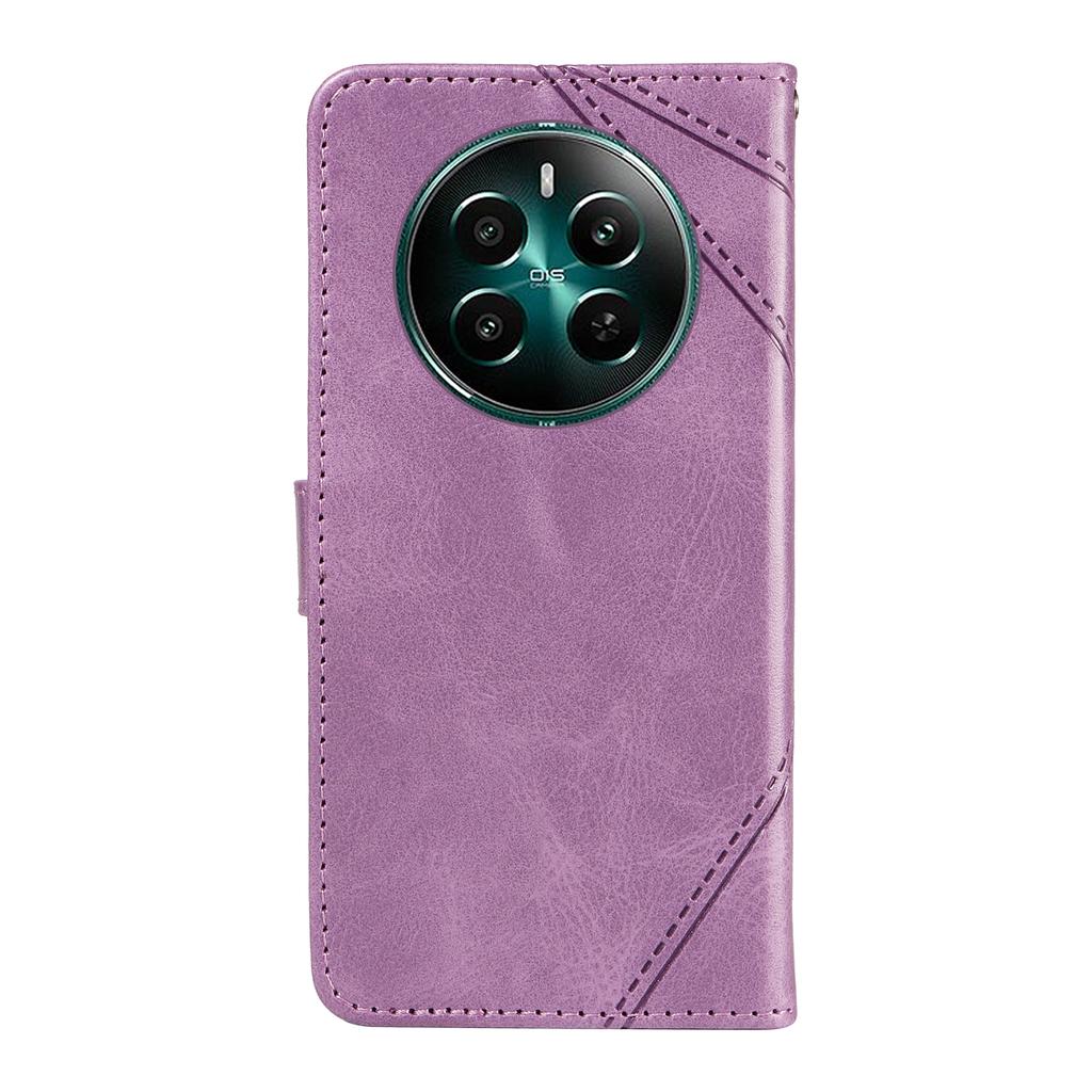 For Realme Narzo 70 5G/Narzo 70 Pro 5G/P1 5G/12 4G/12+ 5G Case Leather Geometric Line Wallet Phone Cover with Wrist Strap