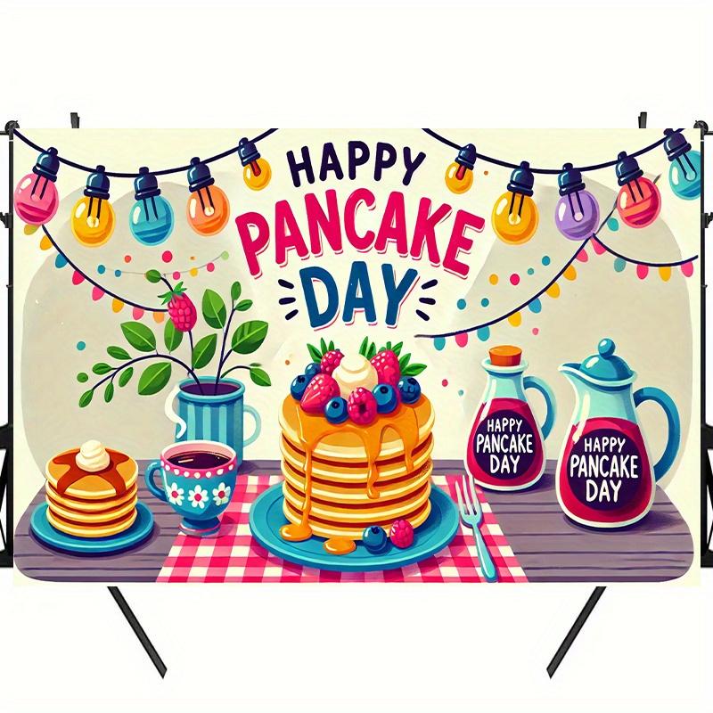 2D flat surface 1-piece colored pancake-day background cloth suitable for families and gardens