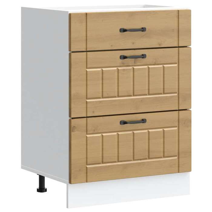 VidaXL Armoire de cuisine Lucca chêne artisanal bois ingénierie, meuble d'évier, meuble de cuisine avec tiroir, meuble de 854278