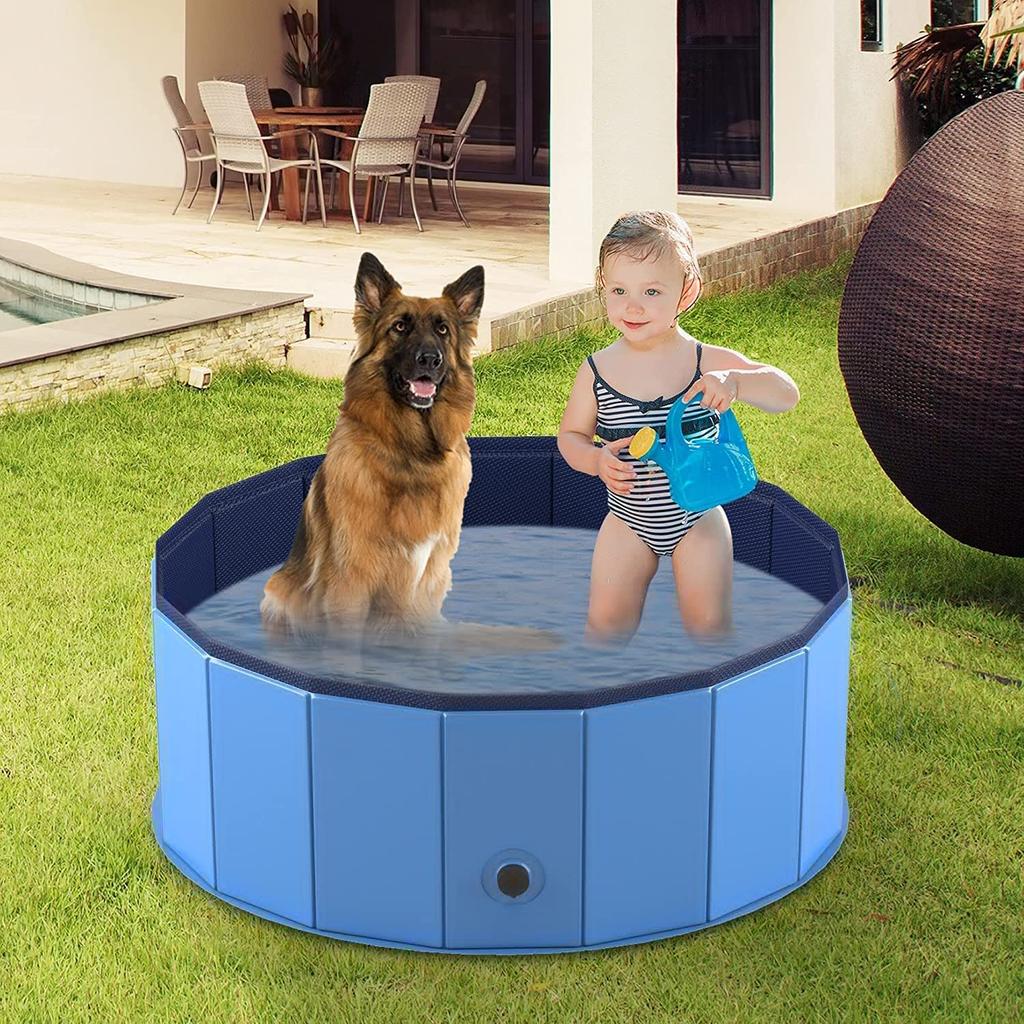 Children's Pool, CatDog Pet Pool, Garden Pool, Bathtub, Sturdy Design, Water Play, Swimming, No Inflation Required, for Garden, Beach, IndoorOutdoor